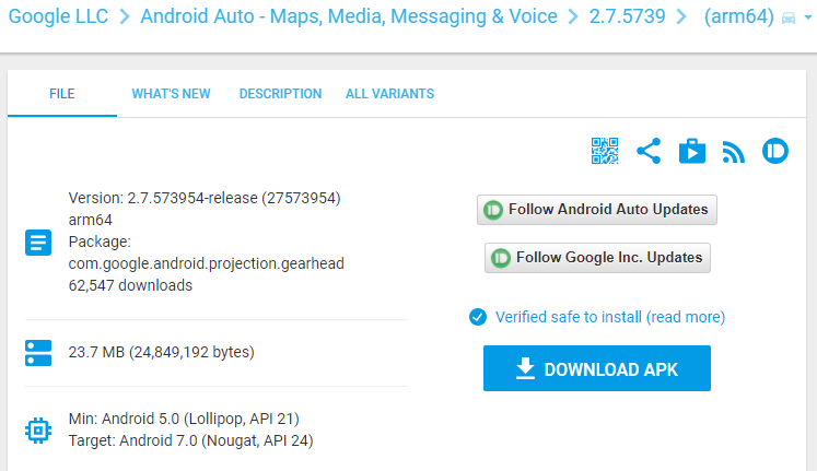 Pobierz apk Android Auto.png